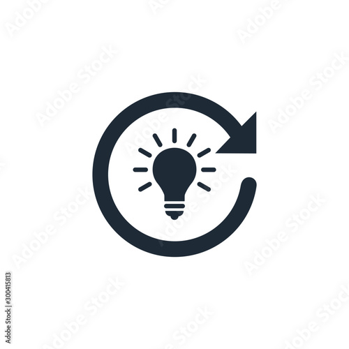 Renewal idea. Vector linear icon on a white background.