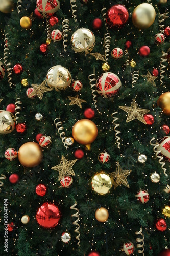 Close-up of festive Christmas Tree decoration