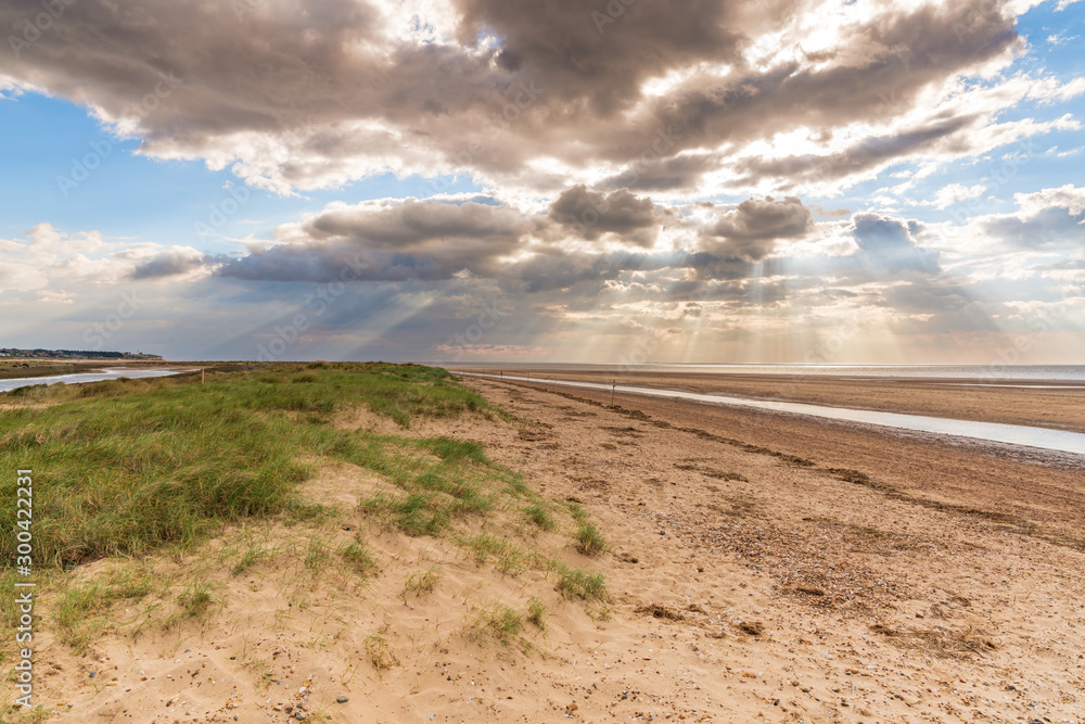 Beach and dunes at the Norfolk Coast in Holme Next The Sea, Norfolk, England, UK