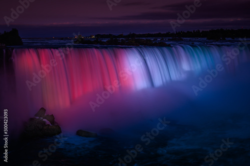 Niagara Falls at Night - Red and White