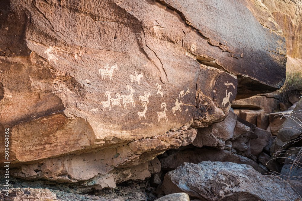 Ute petroglyph, Arches National Park, Utah