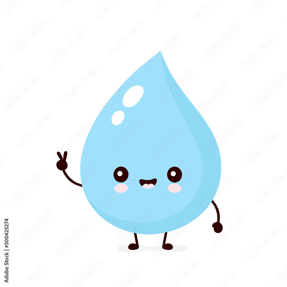 Cute smiling happy water drop. Vector Cute smiling happy water drop. Vector