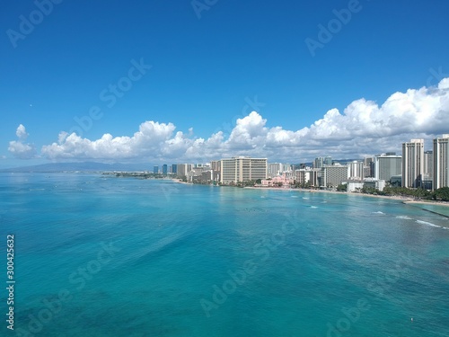 Aerial views of Waikiki beach 