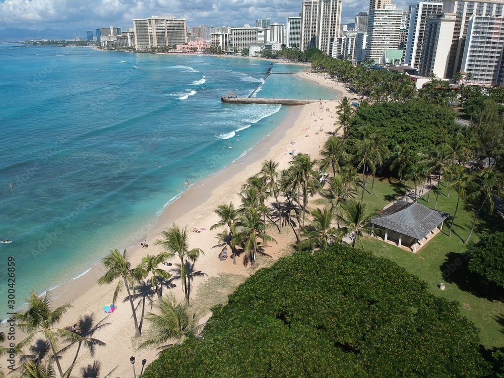 view of beach in Waikiki Hawaii 