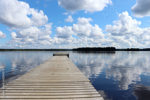 Dock at Lake Ranuanjarvi in Finland