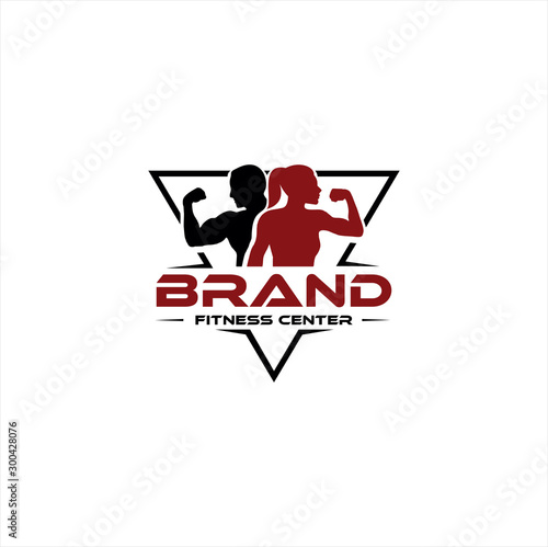 Fitness Center Logo . Sport and fitness logo Design . Gym Logo Icon Design Vector Stock