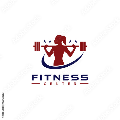 Fitness Center Logo . Sport and fitness logo Design . Gym Logo Icon Design Vector Stock