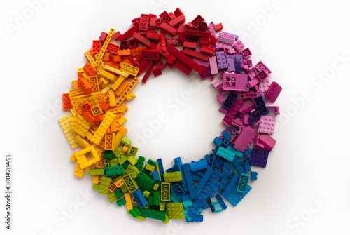 Colored toy bricks with place for your content.