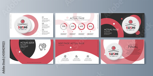 Set of brochures Sushi for marketing the promotion goods and services on market