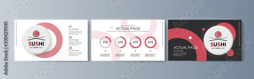 Set of brochures Sushi for marketing the promotion goods and services on market