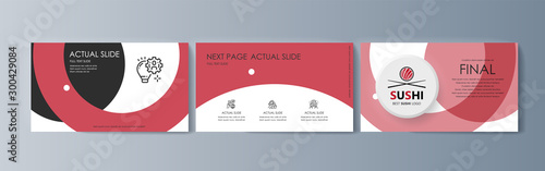 Set of brochures Sushi for marketing the promotion goods and services on market