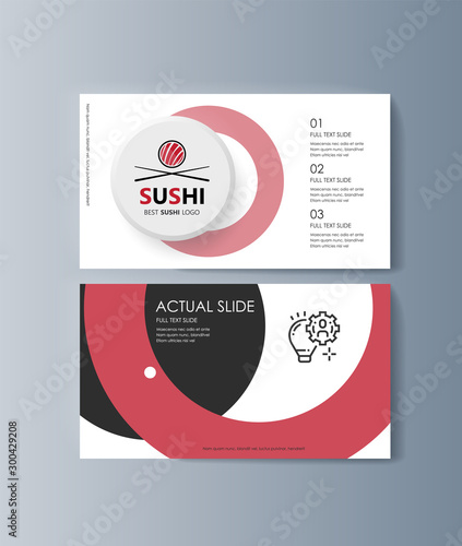Set of brochures Sushi for marketing the promotion goods and services on market