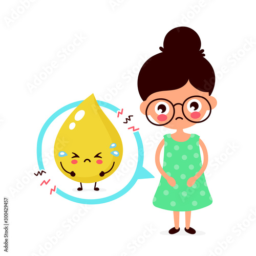 Sad sick young woman with urine problem