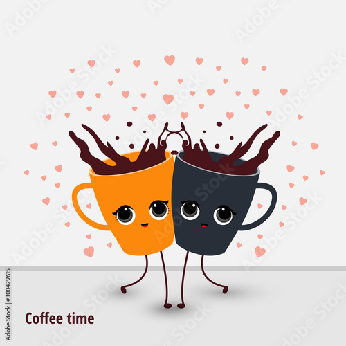 Coffee excellent drink always. Cool design. Colorful illustration