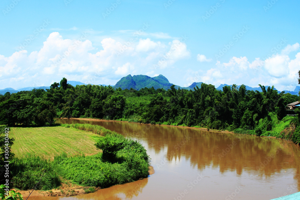 Fototapeta premium Thailand. View from the infamous bridge to the river Kwai