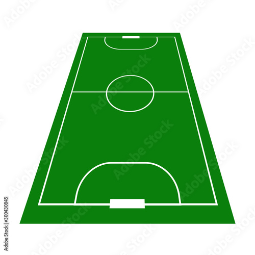 Detailed illustration of Mini football fields with perspective. Mini football field isolated on white background