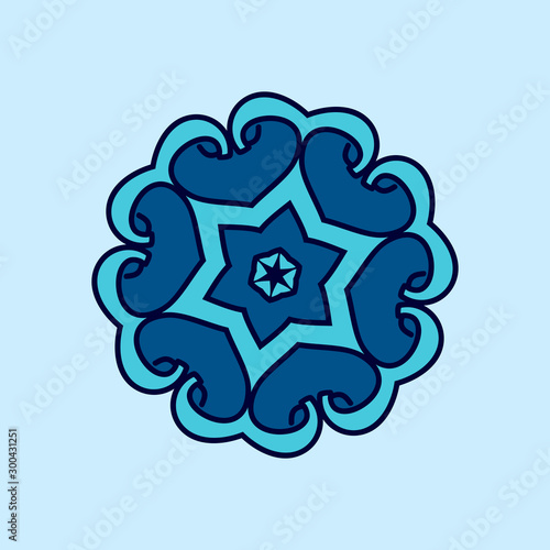 Bright circular geometric object on a light background.