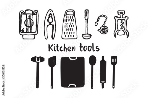 Kitchen tools icon doodle set (ID: 300431826)