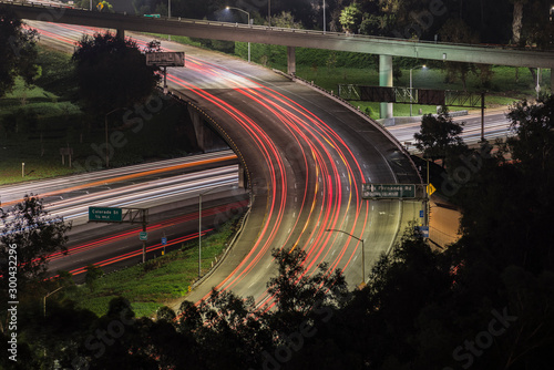 Los Angeles night freeway t...