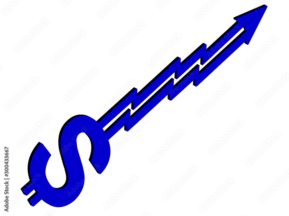 Growing arrow dollar sign.Finance concept. Vector illustration eps 10 Growing arrow dollar sign.Finance concept. Vector illustration eps 10
