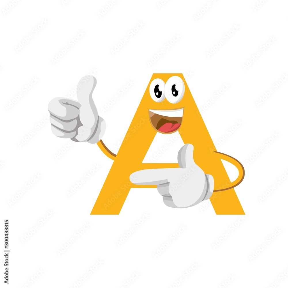 Fototapeta premium Logo Icon Letters A. Initial Letters A Vector Design is happy. Print monogram initials