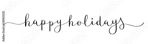 HAPPY HOLIDAYS! vector brush calligraphy banner with swashes