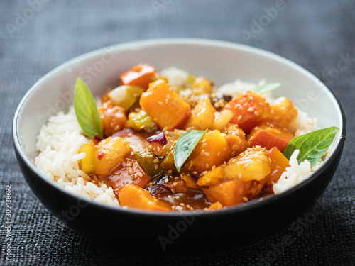 Sweet Sour Winter Squash with Chickun