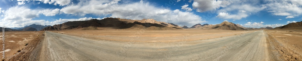 Pamir highway or pamirskij trakt. Pamir mountains