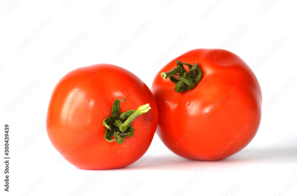 Two tomatoes isolated on white background, food photo,vegetables Two tomatoes isolated on white background, food photo,vegetables