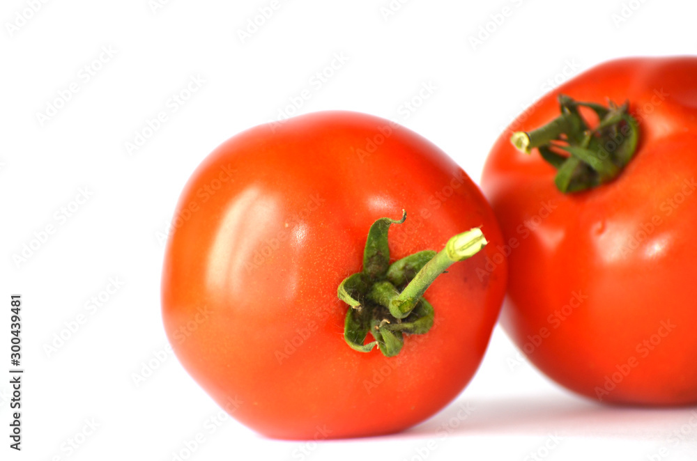 Two tomatoes isolated on white background, food photo,vegetables Two tomatoes isolated on white background, food photo,vegetables
