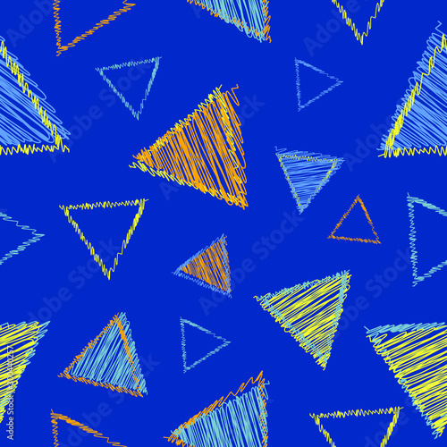 Seamless abstract triangles geometric pattern colorful modern shapes repeat endless background