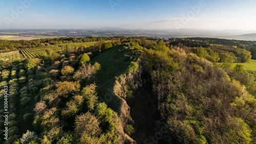 Prihrazske skaly in the Bohemian Paradise on aerial photo