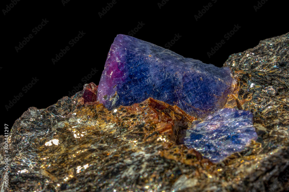 Macro mineral raw uncut blue sapphire crystal Macro mineral raw uncut blue sapphire crystal