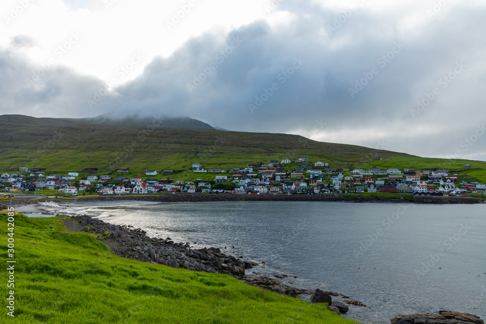 Sandavagur village, Located On The Faroe Islands, Denmark.