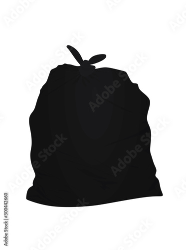 Black garbage. bag. vector illustration