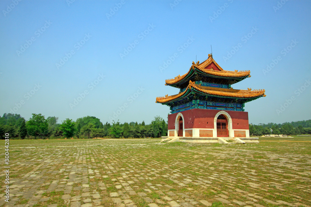 Chinese ancient architectural landscape in Eastern Royal Tombs of the Qing Dynasty, China Chinese ancient architectural landscape in Eastern Royal Tombs of the Qing Dynasty, China