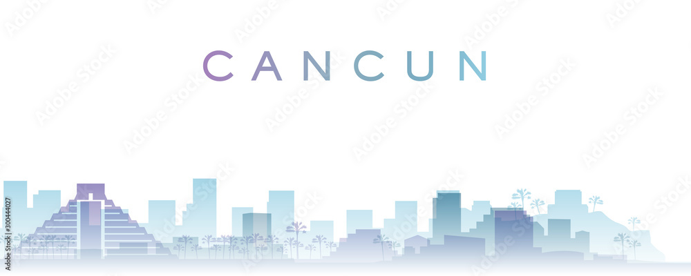 Cancun Transparent Layers Gradient Landmarks Skyline