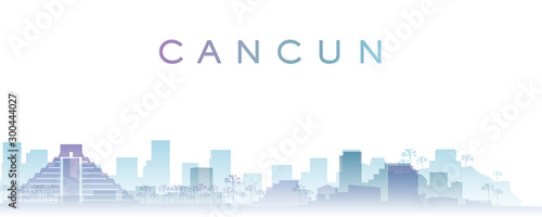 Cancun Transparent Layers Gradient Landmarks Skyline