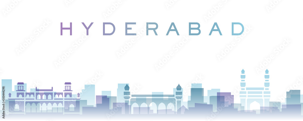 Hyderabad Transparent Layers Gradient Landmarks Skyline