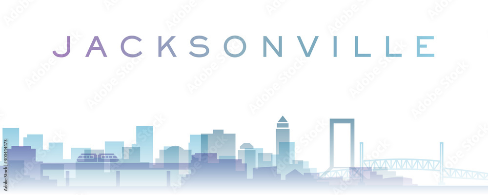 Jacksonville Transparent Layers Gradient Landmarks Skyline