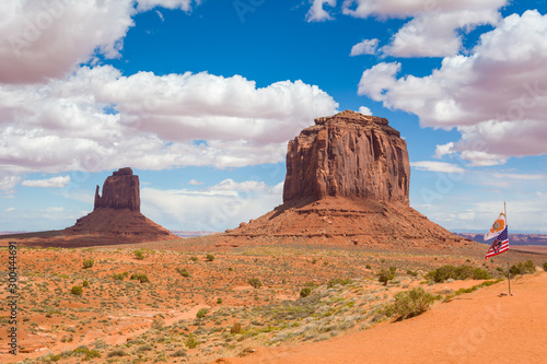 Famous red rocks of Monument Valley. Navajo Tribal Park landscape  Utah Arizona  USA