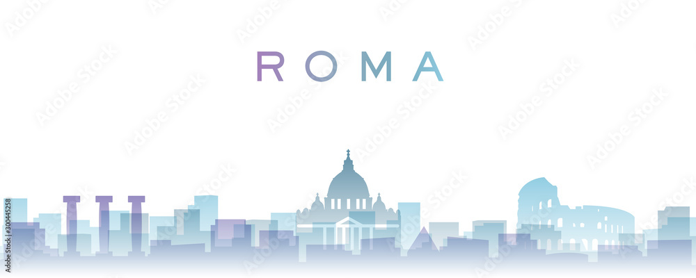Rome Transparent Layers Gradient Landmarks Skyline