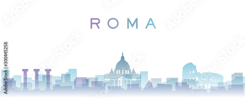 Rome Transparent Layers Gradient Landmarks Skyline