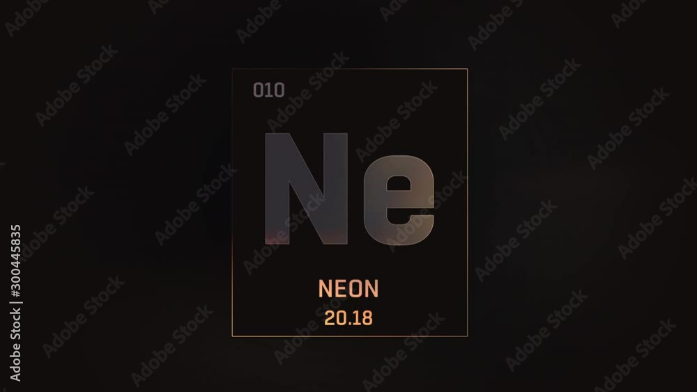 Neon as Element 10 of the Periodic Table. Seamlessly looping 3D animation on grey illuminated atom design background with orbiting electrons. Design shows name, atomic weight and element number Neon as Element 10 of the Periodic Table. Seamlessly looping 3D animation on grey illuminated atom design background with orbiting electrons. Design shows name, atomic weight and element number