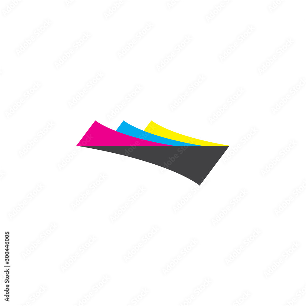 Naklejka premium Creative logos for printing companies. Minimalist design style