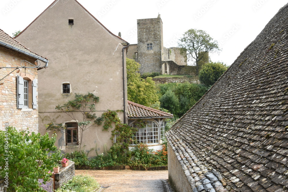 Burgundian village with castle 