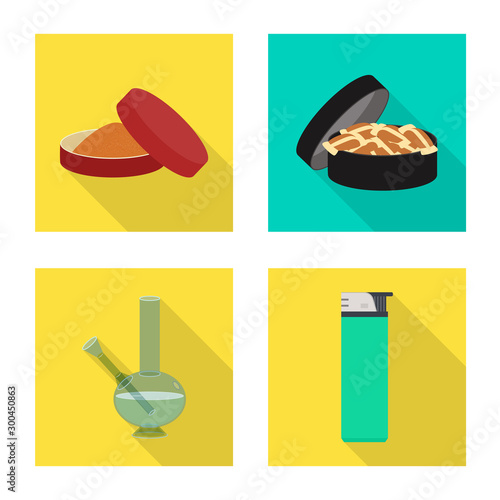 Vector illustration of smoke and statistics sign. Set of smoke and stop vector icon for stock.