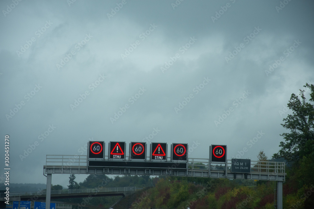 speed indicators on the highway in Germany