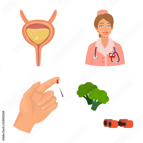 Vector design of mellitus and diabetes symbol. Collection of mellitus and diet vector icon for stock.