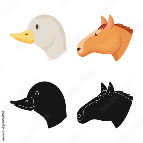 Vector illustration of agriculture and breeding icon. Set of agriculture and organic stock vector illustration.